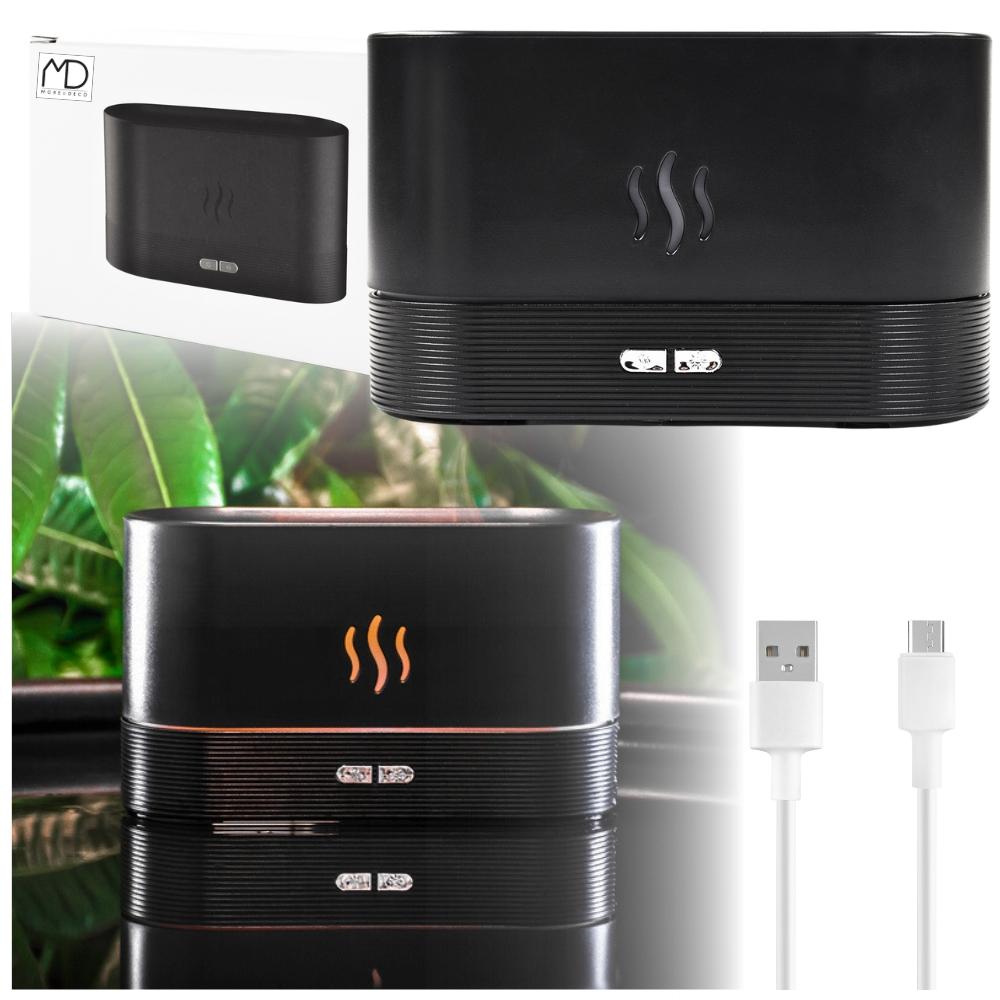 Air humidifier diffuser fireplace usb aromatherapy for living room black