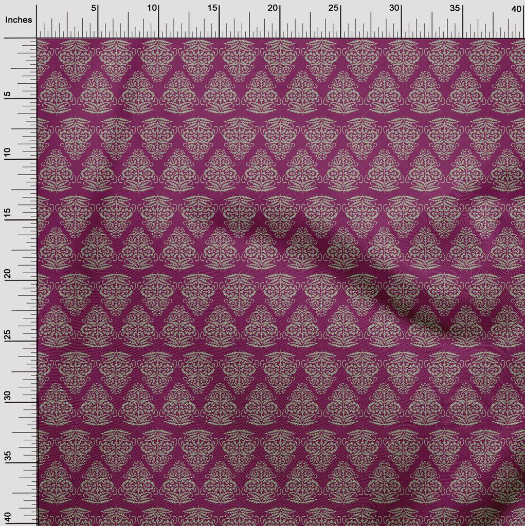 oneOone Georgette Viscose Dark Magenta Fabric Block Diy Clothing Quilting Fabric Print Fabric By Yard 42 Inch