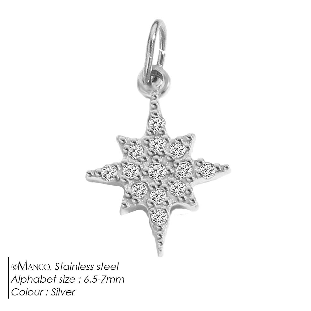 eManco Stainless Steel Sun Star Charm Gold-plated DIY Earrings Necklace Maker Accessories Women's Fashion Jewelry