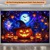 1 piece of 2D flat background cloth pumpkin ghost bat castle night background cloth.PMJ