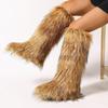 50cm European Faux Raccoon Fur Winter Snow Boots for Women
