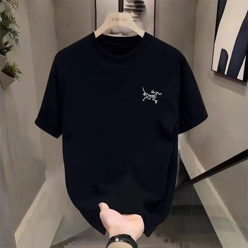 Men s 230g Pure Cotton Casual Loose-Fit Short-Sleeve Round Neck T-Shirt - Trendy and Versatile M 95-110 lbs 1790₽