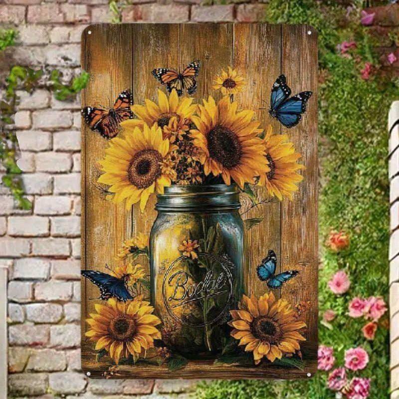 Retro Metal Tin Sign Wall Art Decor for Living Room Bedroom Office