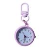 Silent Movement Exam Watch Alloy Case Leather Cover Keychain Watch Reusable Design Mini Size Pocket Watch Key Ring Accessory
