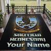 Custom Name Sheffield Wednesday FC Crystal Velvet Floor Rug Personalized Text Soft Carpet Home Decor
