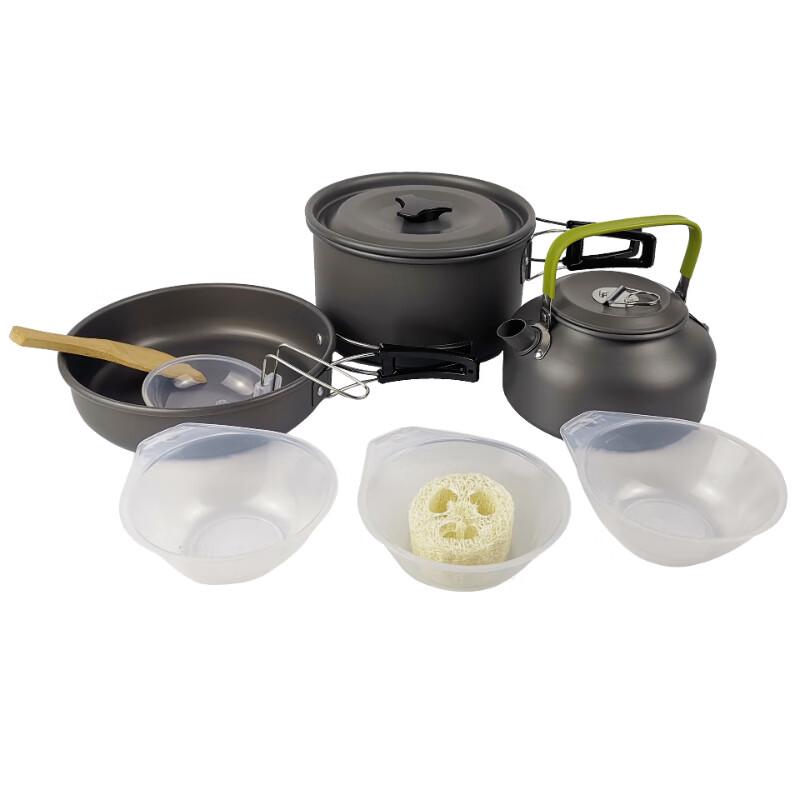 ZISIZ Outdoor Camping Cookware & Teapot Set (2-3 Person)