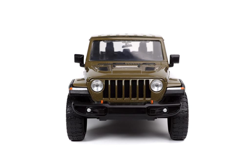 Just Trucks 2020 Jeep Gladiator Car Brown with Tire Toys for Kids and Adults 124 Die-cast Rack,