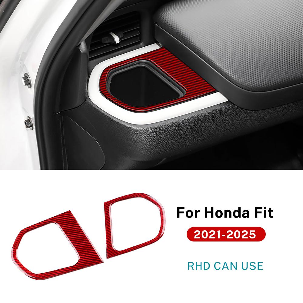 

Real Soft Carbon Fiber Sticker For Honda Fit 2021 2022 2023 2024 2025 LHD RHD Car Storage Box Side of Center Console Trim