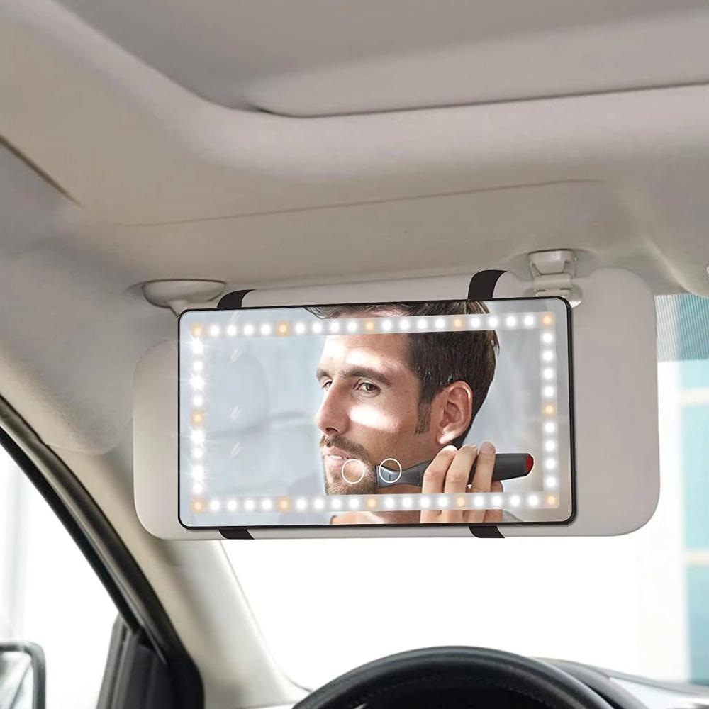 LED Light Vanity Mirror Sun-Shading Design Makeup Mirror All Car Universal Car