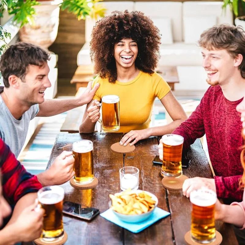 50/1PCS Non-Slip Cork Coaster Natural Round Wooden Cup Mat Heat Insulation Pads Tea Coffee Mug Drinks Holder Table Decoration