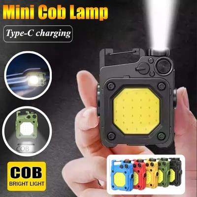 Mini torcia portatile USB piccola torcia a LED COB ricaricabile portachiavi con base magnetica per pesca a piedi campeggio