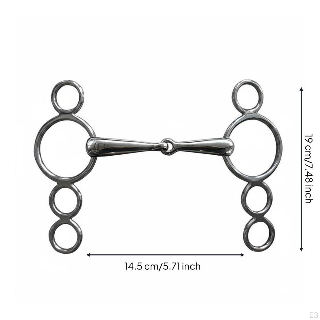 4Loop Horse Bit Stainless Steel Control Hand Polished for Riding 125MM