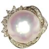 South Sea Pearl White Butterfly Farming Ring Pearl Silverx Pink Women XQ8194 Used