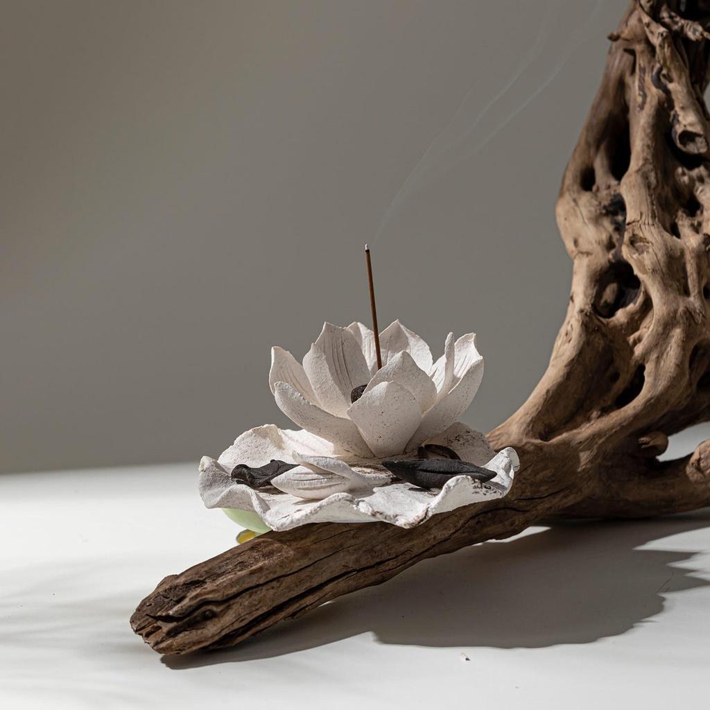 Xichun Handmade Ceramic Wabi-Sabi Zen Flower Incense Holder