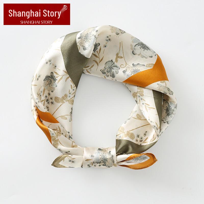 Shanghai Story 100% Mulberry Silk Small Square Scarf