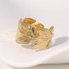 Tropical Leaf Design Stainless Steel Ring - Simple, Fresh, and Unique Titanium Jewelry