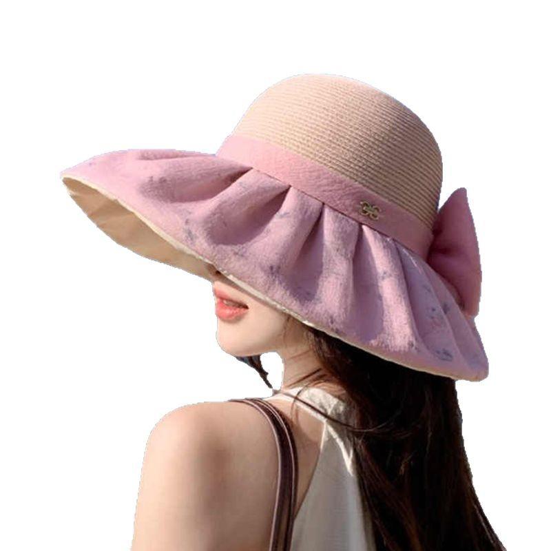 Hat female sunshade sunscreen hat summer outdoor grass top sun hat beach bucket hat