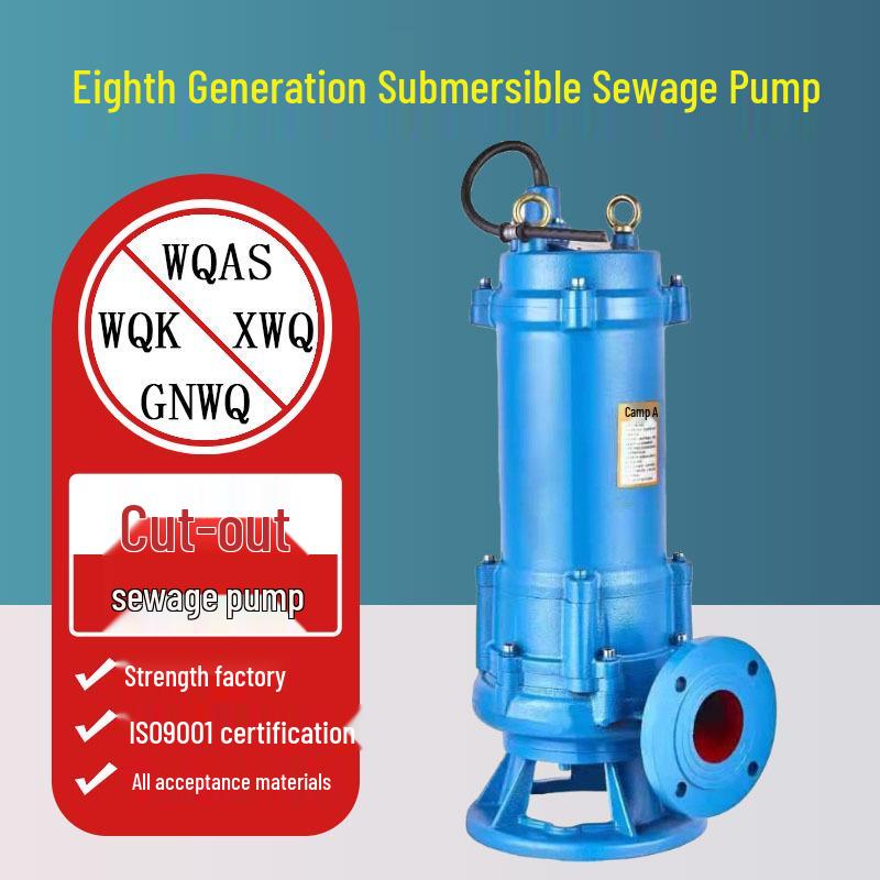 GNWQ Submersible Farm Manure Pump: Non-Clogging Cutting Hinge Knife Sewage Pump