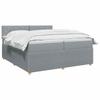 Box Spring Bed with Mattress Light Gray 200 x 200 cm Fabric