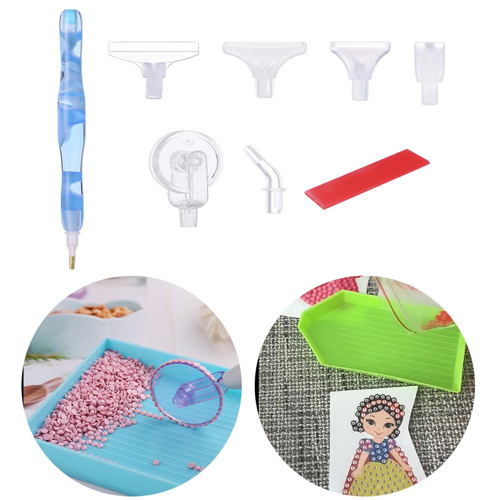 Diamond Painting Art Sticky Drill Dot Pen with Glue Clay Roller Resin 5D Diamond Painting Art Dot Drill Pen Kit DIY Art Crafts