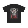College Students Cotton T-shirt Ride or Die Graphic T Shirt Retro Motorcycles Unisex Heavy Cotton Tee
