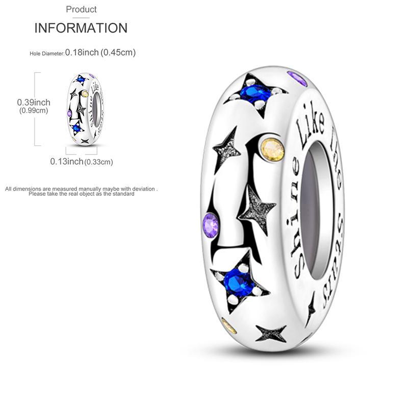 Charms Bead Copper Starlit Sky Moon Sun Earth Universe Charm Fit Bangle Bracelet Necklace Diy Jewelry