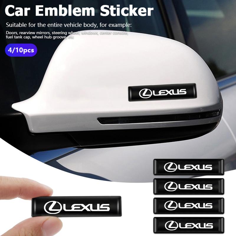 4/10Pcs Car Stickers Epoxy Emblem Decals Decoration Sticker For Lexus F SPORT RX300 IS200 IS250 ES350 Ct200h UX250h NX300h RX350