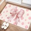 Tappetino Rosa a Strisce con Fiocco e Pois Tappeto per Pavimenti Rosa Girly Decorazioni per la Casa Tappeto Morbido Antiscivolo per Ingresso Camera da Letto