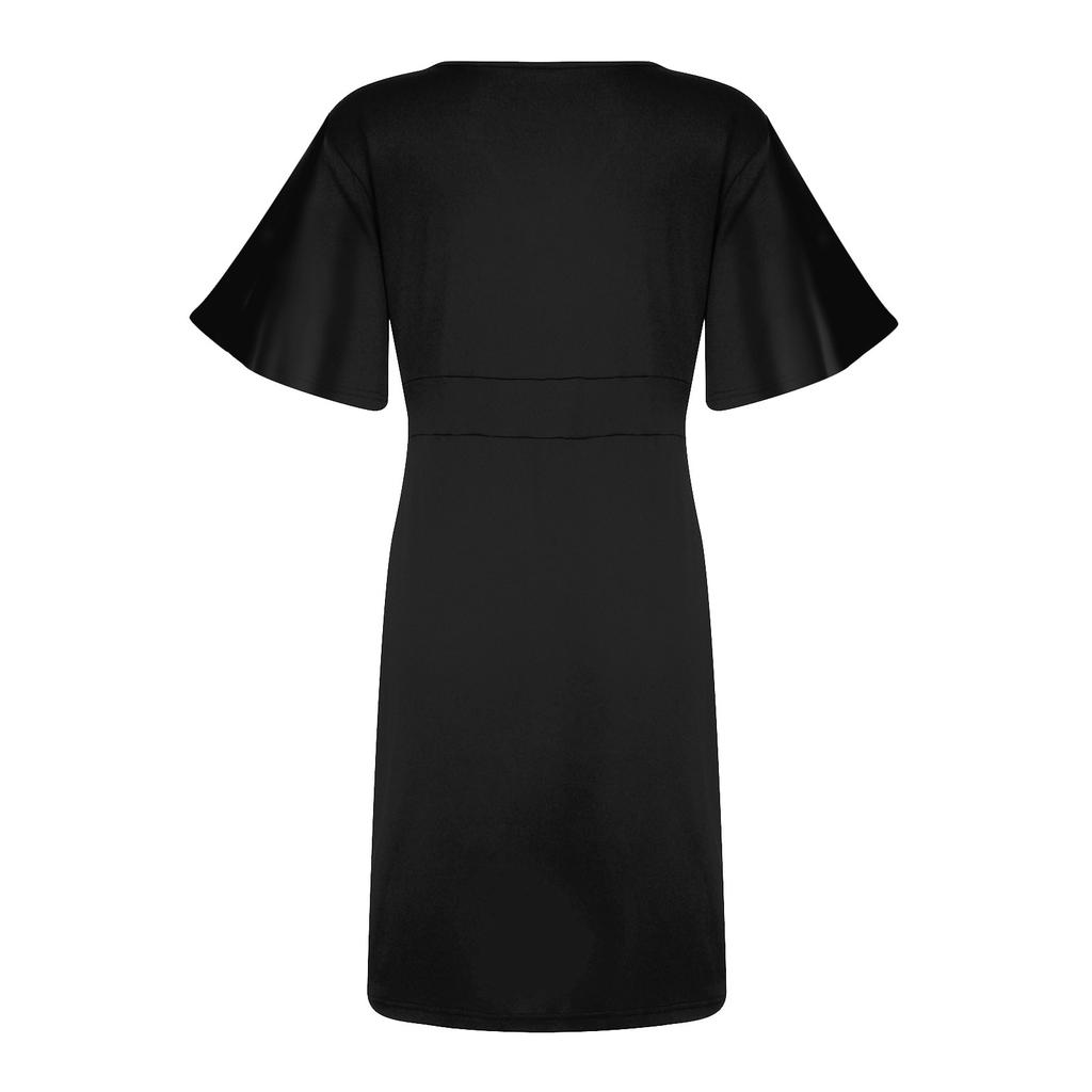 Womens Plus Size Dresses Ruffles Short Sleeve V Neck Ruched Wrap Dress Sexy Casual Wedding Guest Cocktail Dress