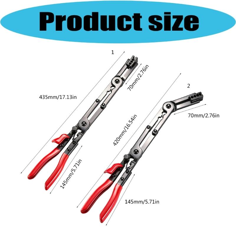 Heavy Duty Straight/Bend Hose Clamp Pliers with Locking Device for Quick Removal Installation Hard To Reach Hose Clamps