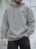 Street Style Loose-fitting Top, Simple Retro Print Men's Hooded Sweatshirt, Autumn and Winter Casual Top