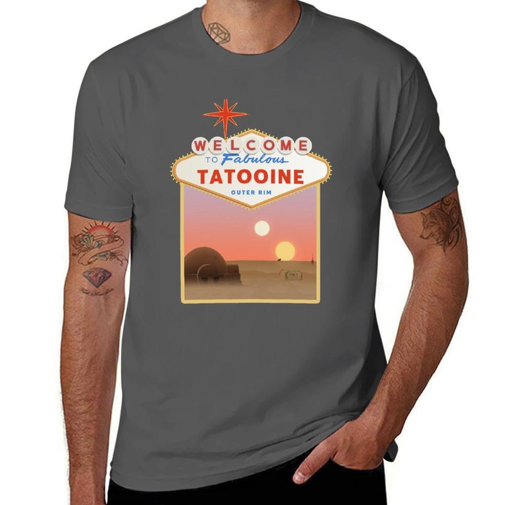 Welcome Tatooine Outer Rim Tshirt Novelty Print Casual Tee Shirt