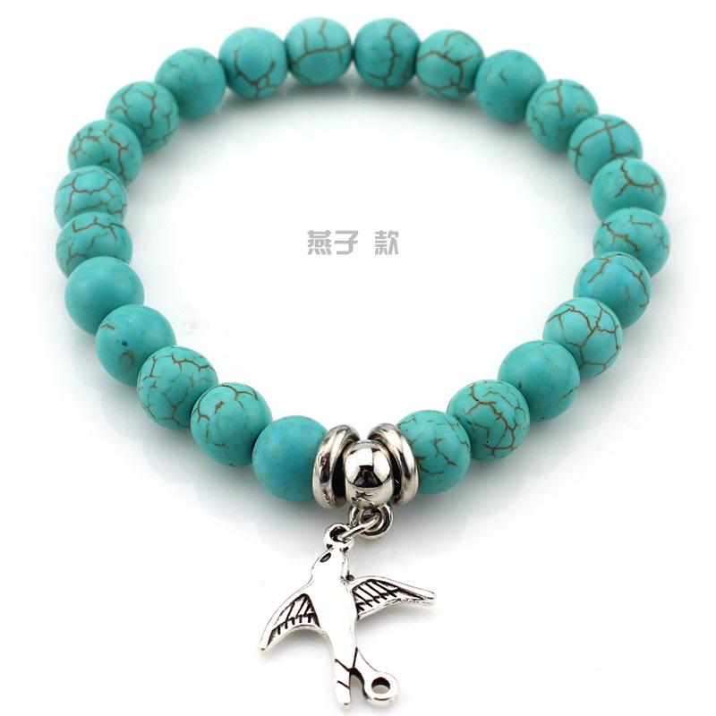 1 stk mote turkis armbånd Bohem turkis perle armbånd