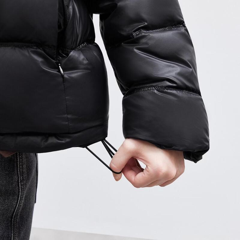 ONLY Women's 90% White Duck Down Modern Ribbed Hooded Puffer Jacket