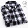Camisas de Franela a Cuadros Para Hombre Manga Larga 100% Algodón Moda Casual Suave Ajuste Estándar Hombre Blusa Ropa Bolsillo Talla Grande 7XL 8XL