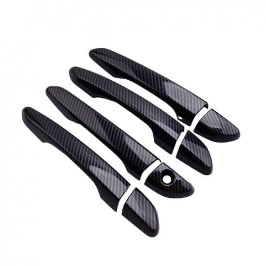 Carbon Fiber Door Handle Lid Side Cover Trim For 2016- Hyundai Tucson 8pcs