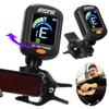 Guitar Tuner Foldable Rotatable Clip-On Tuner Rechargeable Electric Guitar Tuner for Bass Ukulele Chromatic Guitar Accessories