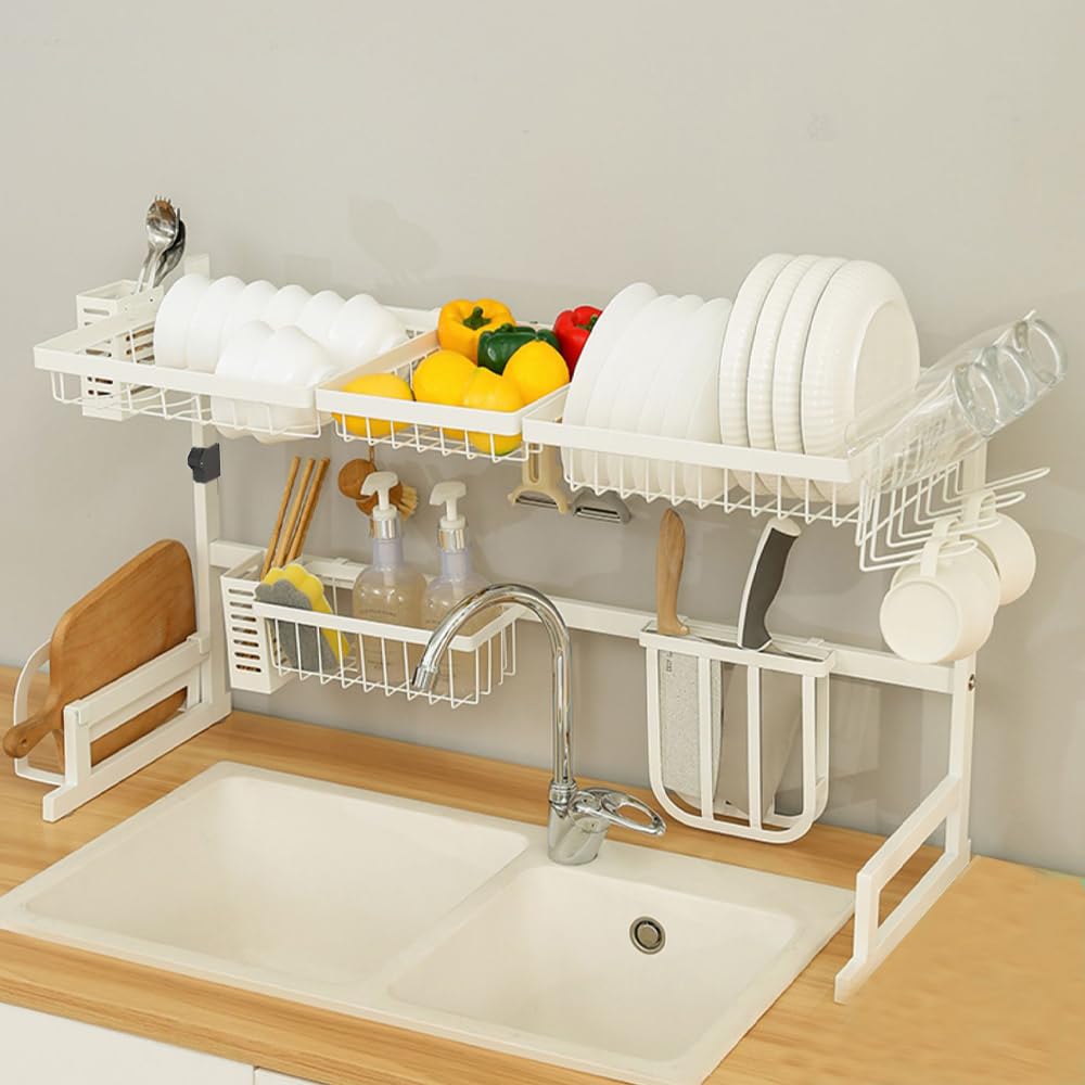 Dish Drainer Over the Dish Drying Kitchen Utensil Stainless Over the Kitchen Dish Kitchen Tableware Storage Easy To Assemble Rack, Sink, Rack, Holder,