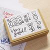 Cute Test Hanamaru Red Wooden Rubber Stamp Made in Japan Stamps, Grading, Teacher, Pen, Reward, Set, Gift, (#41)