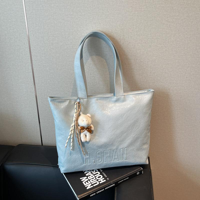 Versatile simple shoulder big bag, casual college student commuter tote bag, new large-capacity bag