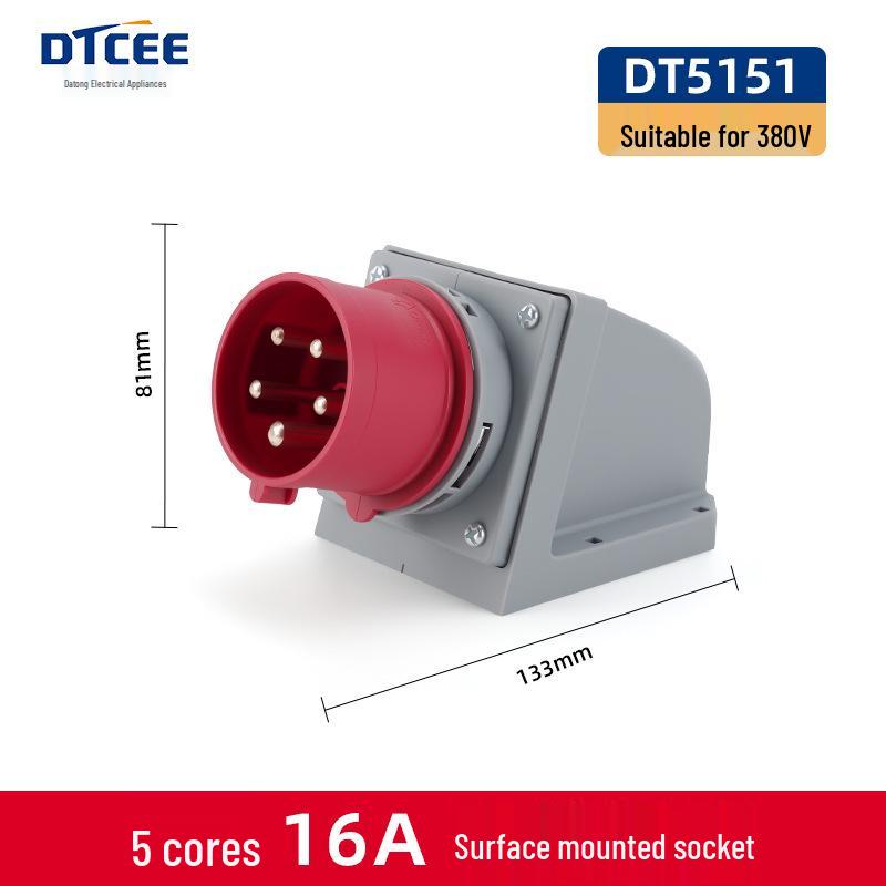 Waterproof 3-Phase 4-Pin 16A/32A IP44 Aviation Socket & Plug