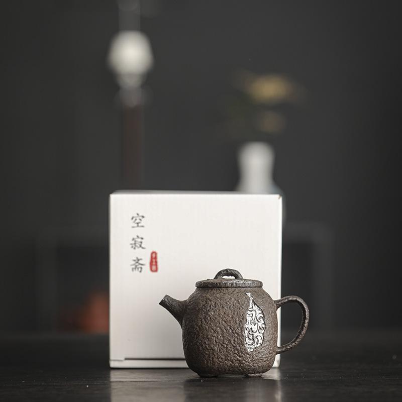

Black Gilded Silver Japanese Style Teapot Kettle Coarse pottery Tea Making Device Tea Infuser Tea Kettle Chinese Small Pot