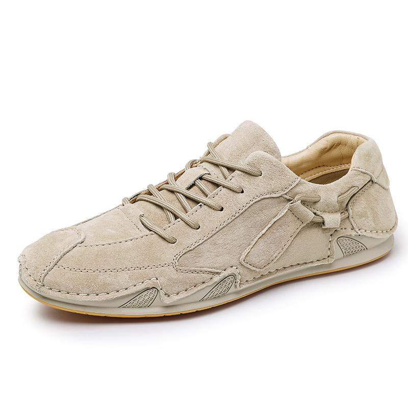 Handmade Genuine Leather Mens Shoes Design Sneakers Man Comfortable Men Casual Suede Shoes Outdoor Hot Sale Moccasins Shoes