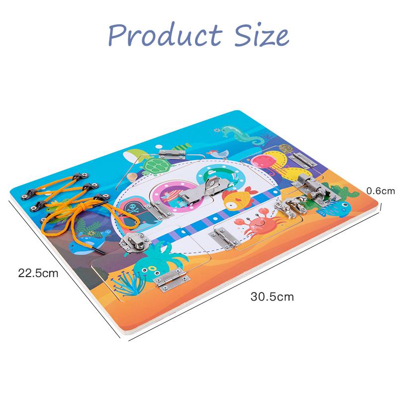 Children Unlock Busy Board Toys Montessori Teaching Life Skills Training DIY Activity Board Education Learning Toy For Preschool