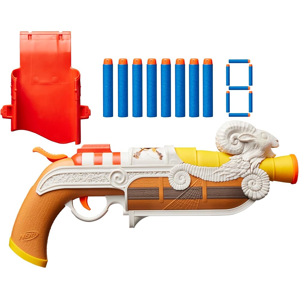 

Hasbro Nerf Netflix One Piece Going Merry Blaster with Clip-On Holster and 8 Elite Darts Kids Toy for Ages 8 and Up