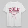 Women's Comfy T-Shirt University Style Lettering Tee Short White Cotton Oversize