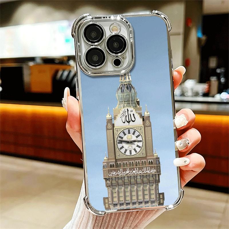 Islam Muslim Mosque Soft Phone Case For iPhone 15 16 17 Air 14 Pro Max 16E Plus 13 12 Mini Plating Anti-Fall Fundas