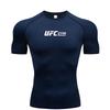 Compression T-shirt Men's Quick Drying Short Sleeved Summer Fitness Running Shirt Tight Fitting Top UFC Printed Men's Training