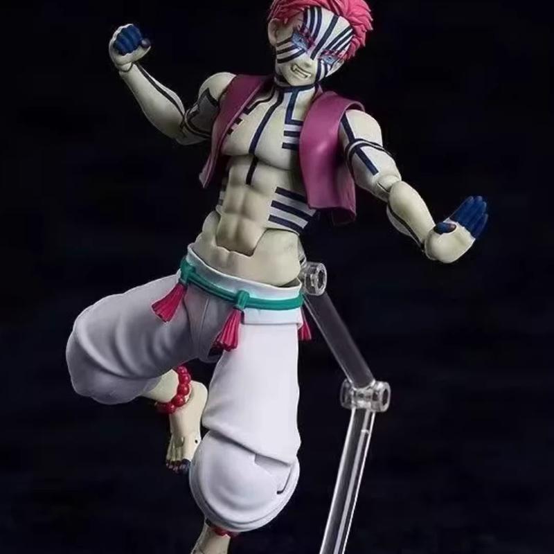 15cm Akaza Action Figure Demon Slayer Upper Moon Three Posable Joints Battle Gk Model Collectible Figurine Gift For Anime Fans