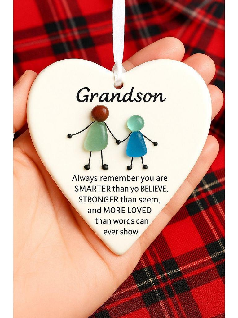Cross-Border Friendship Sea Glass Heart Ornament